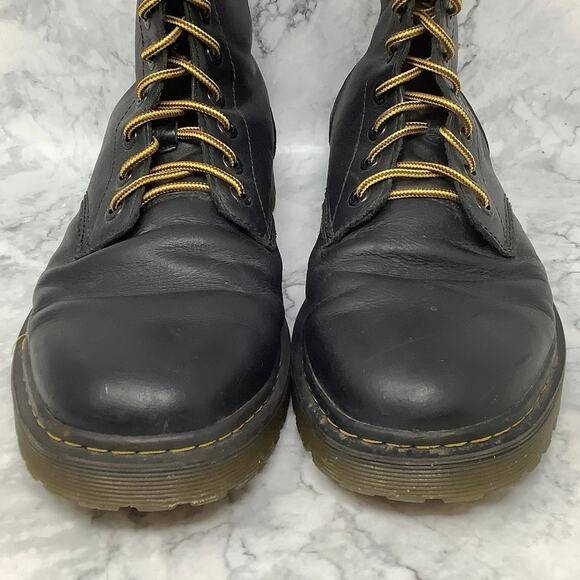 Dr. Martens Mens 13M Black Awley 8 Eye Leather Combat Boots Lace Up Lug Sole A14 - Picture 7 of 11